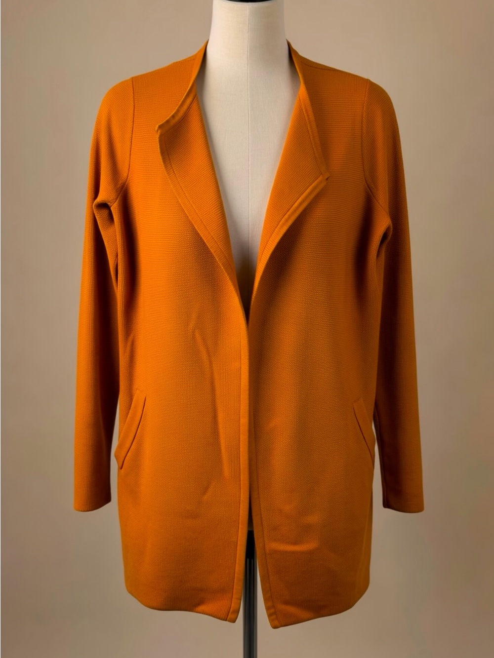 J. Crew Long Open-Front Sweater-Jacket Cardigan Mustard Gold Yellow XS
